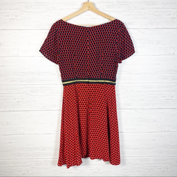 Maeve NWT Amici Red Bunny Print Colorblock Dress - Picture 10 of 13